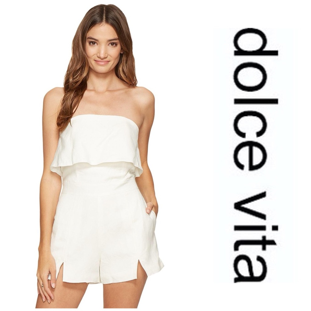 $135 Dolce Vita NELSON Strapless Linen Romper - L